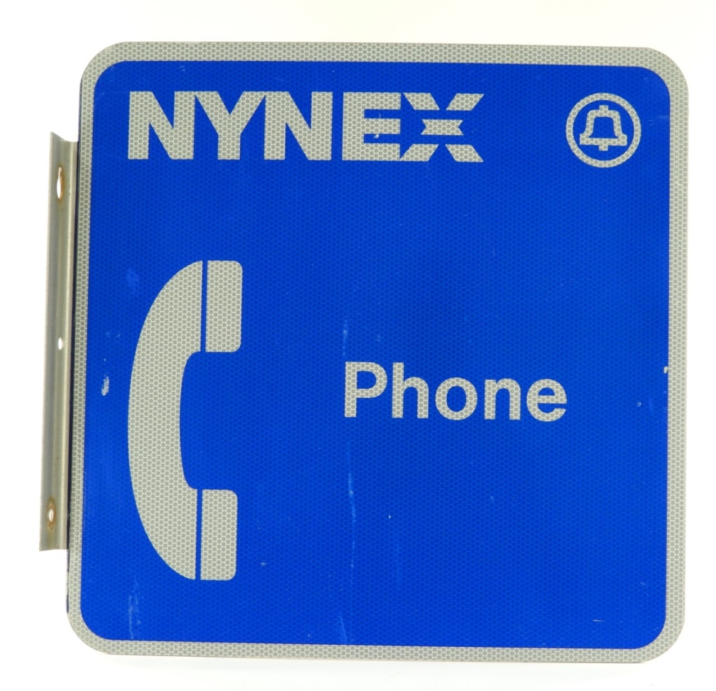 Appraisal: NYNEX TELEPHONE DS REFLECTIVE ALUMINUM FLANGE SIGN United States th