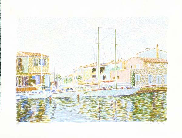 Appraisal: SERGE MENDJISKY French b Port-Grimaud Portfolio of lithographs in colors