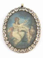 Appraisal: An th th century miniature of a woman and child