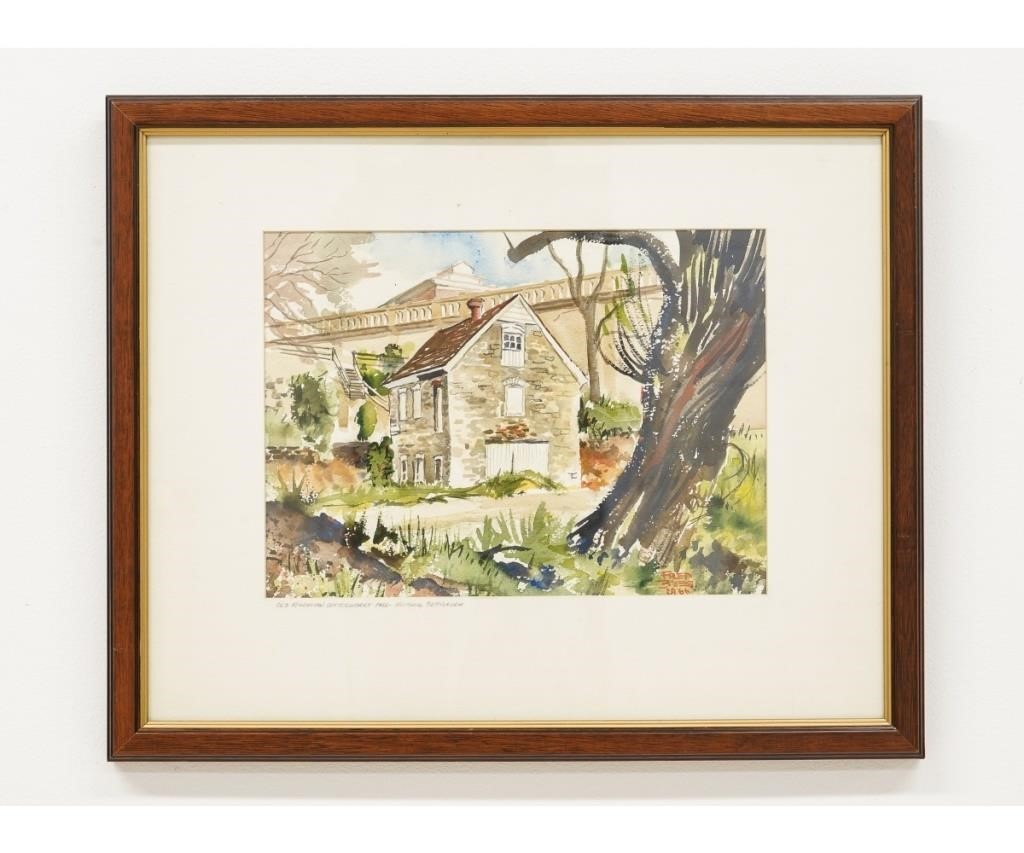 Appraisal: Fred bees - PA framed and matted watercolor titled Old