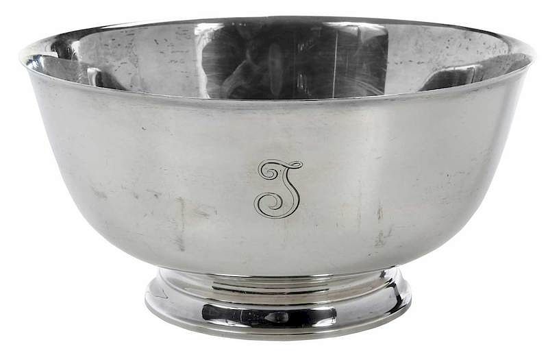 Appraisal: Tiffany Sterling Revere Style Bowl American - flared tapering sides