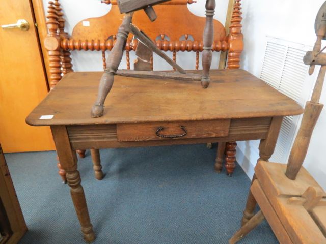 Appraisal: Antique Work Table with drawer X top tall