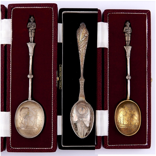 Appraisal: Two Elizabeth II silver Pilgrim Father's commemorative spoons by R