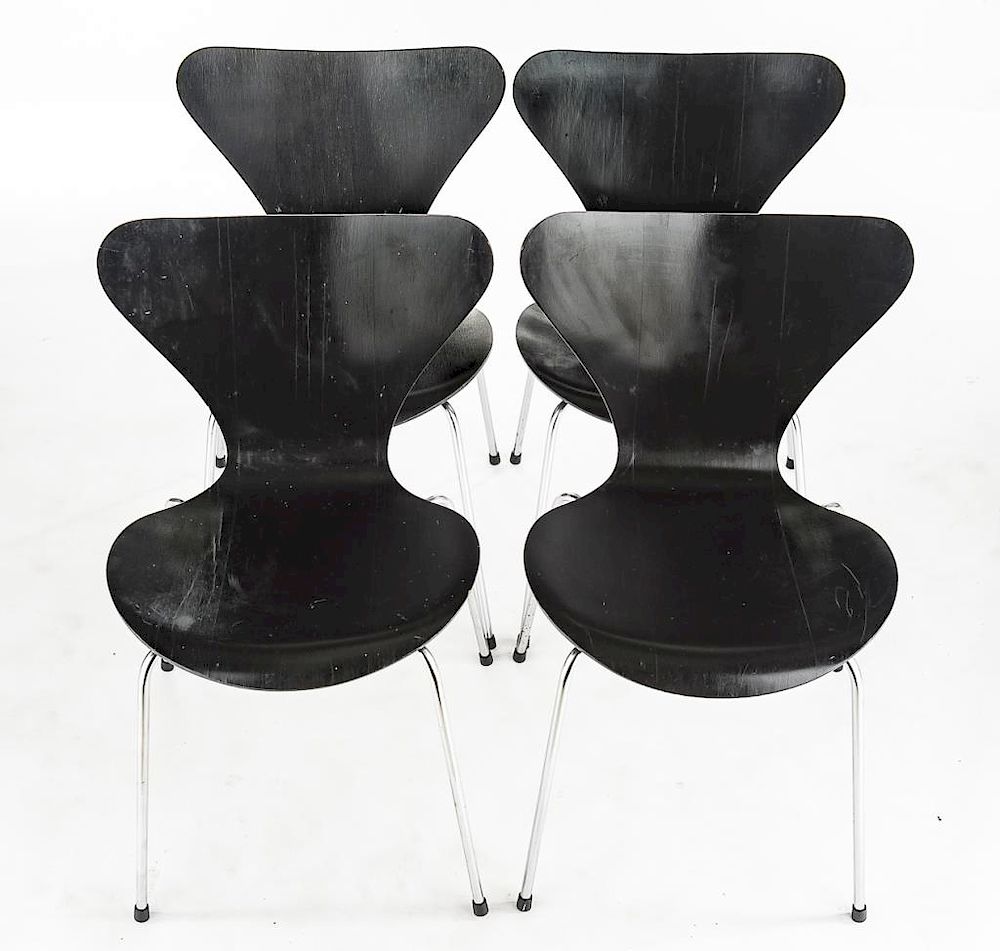 Appraisal: Fritz Hansen Danish Modern Bentwood Chairs DESCRIPTION Set of four