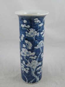 Appraisal: A Chinese porcelain vase with blue and white decoration approx