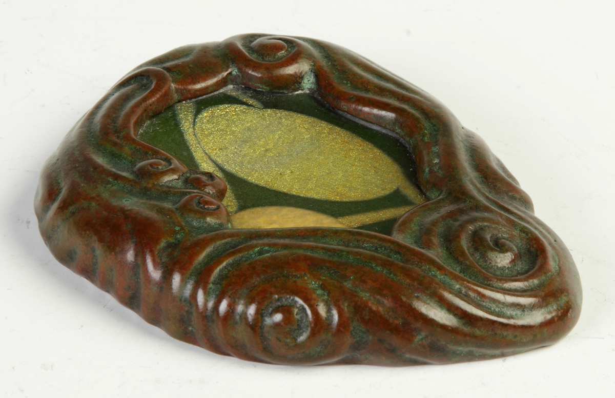 Appraisal: Tiffany Studios Bronze Favrille Glass Paperweight Sgn Tiffany Studios NY