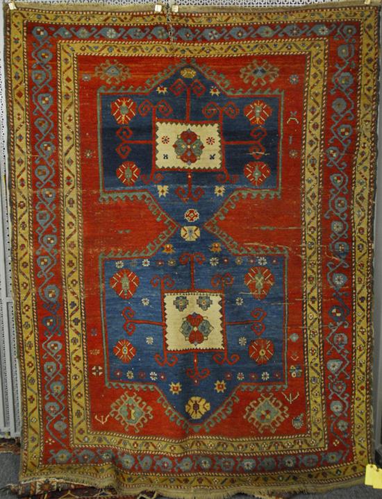 Appraisal: KAZAK RUG Caucasus circa feet inches x feet inches