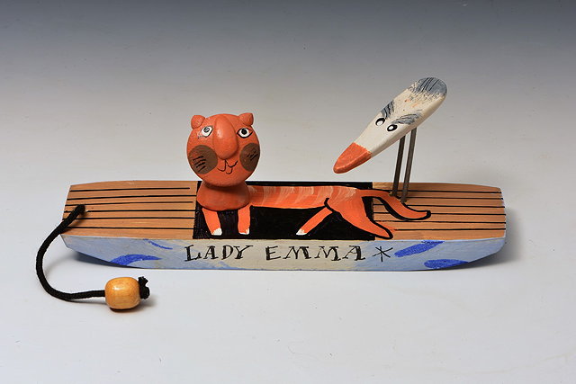 Appraisal: John Maltby British b 'Lady Emma' cat on boatwood and