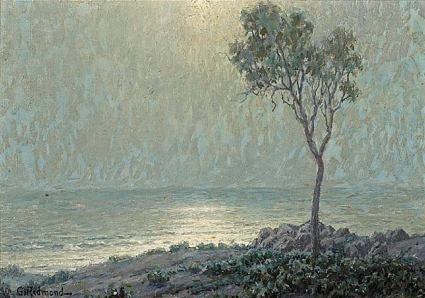 Appraisal: Granville Redmond - Lone Tree Along the Moonlit Coast signed