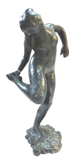 Appraisal: After Degas 'Dancer' a patinated bronze female nude on a