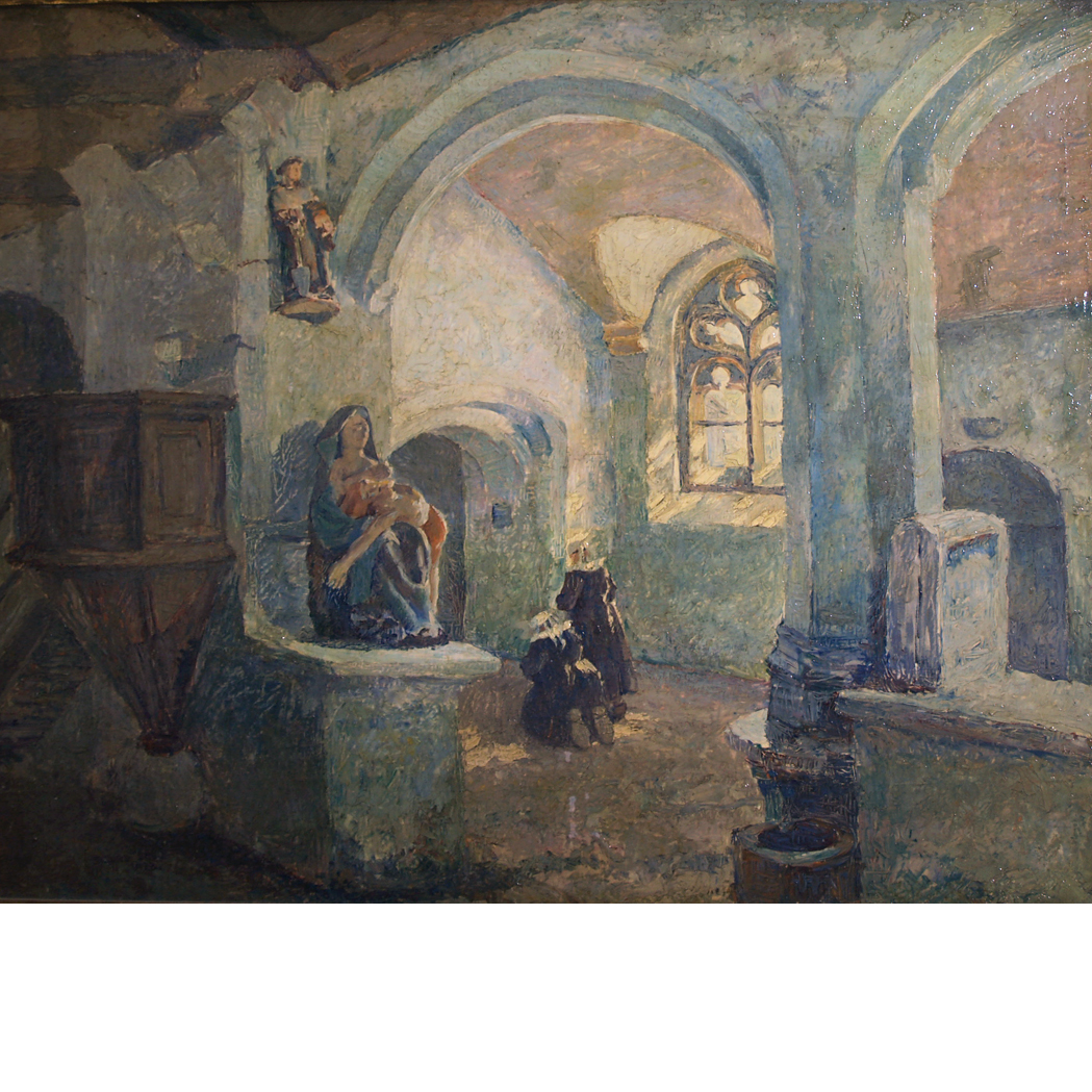 Appraisal: Sigurd Skou American - Church Interior Signed Sigurd Skou and