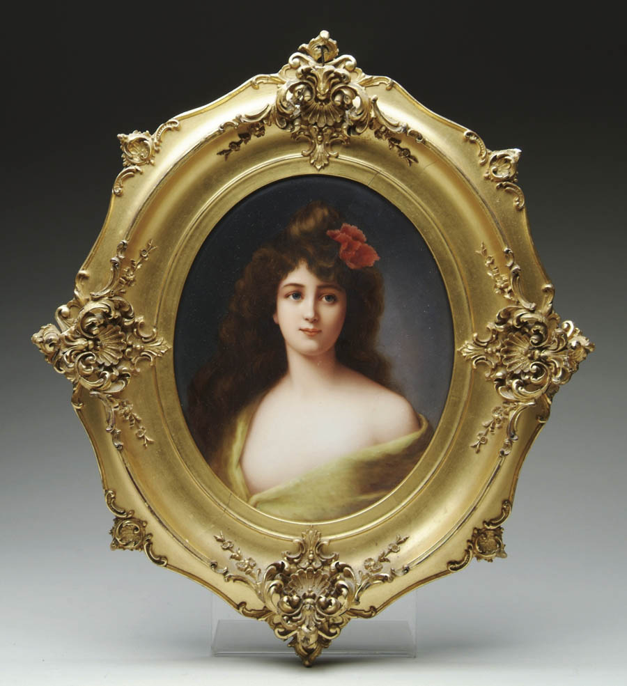 Appraisal: KPM PLAQUE Magnificent KPM porcelain plaque depicts beautiful woman with