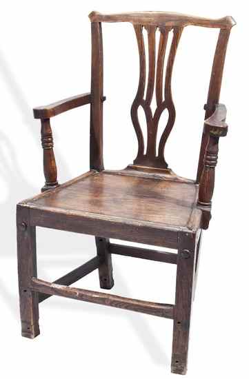 Appraisal: An oak and elm armchair late th early th century