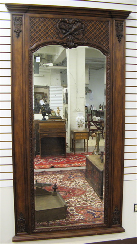 Appraisal: LARGE FEDERAL STYLE PIER MIRROR with carved and molded hardwood