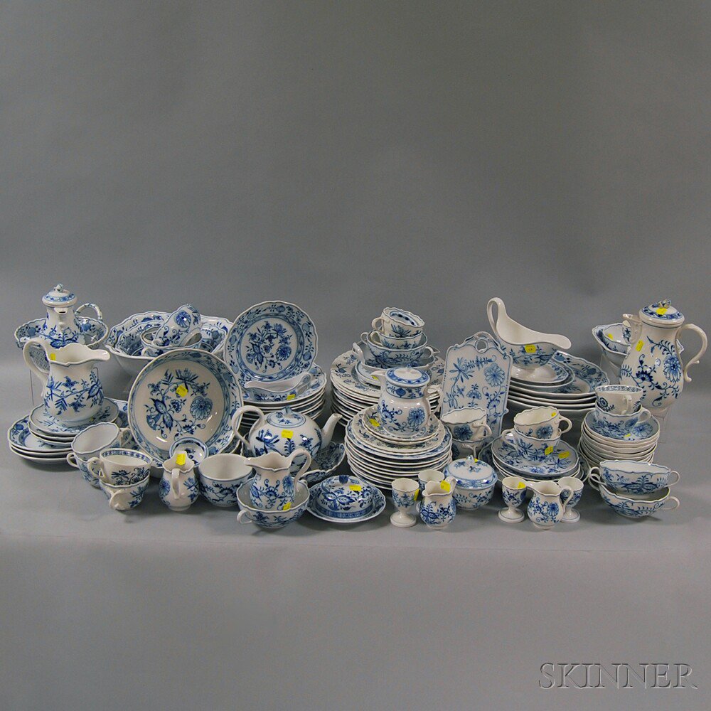 Appraisal: Approximately Pieces of Blue Onion Pattern Meissen Porcelain Estimate -