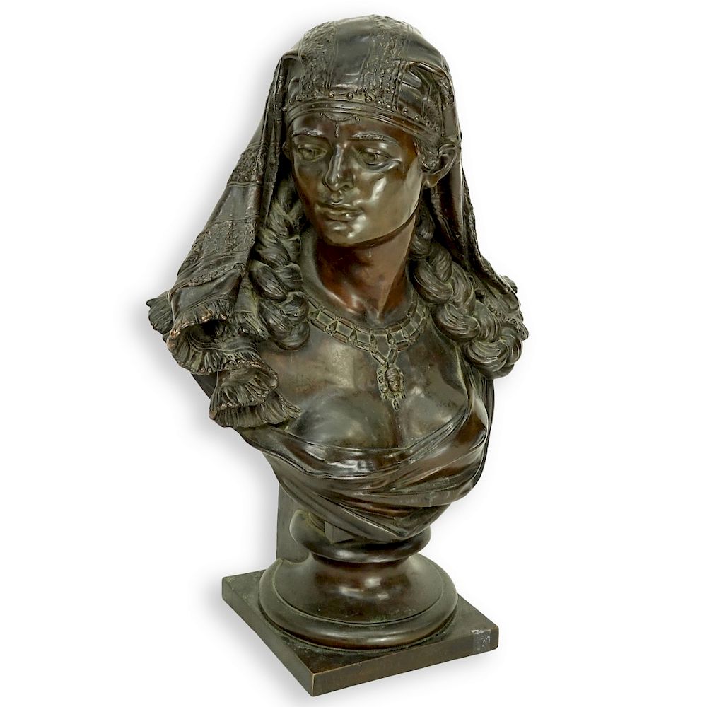 Appraisal: Antique French Spelter Orientalist Female Bust Antique French Spelter Orientalist