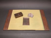 Appraisal: Copper Van Erp Desk Set Wavy copper desk set is