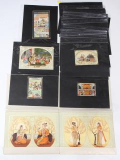 Appraisal: Lot of Indo Persian miniature polychrome and gilt hand-painted panels