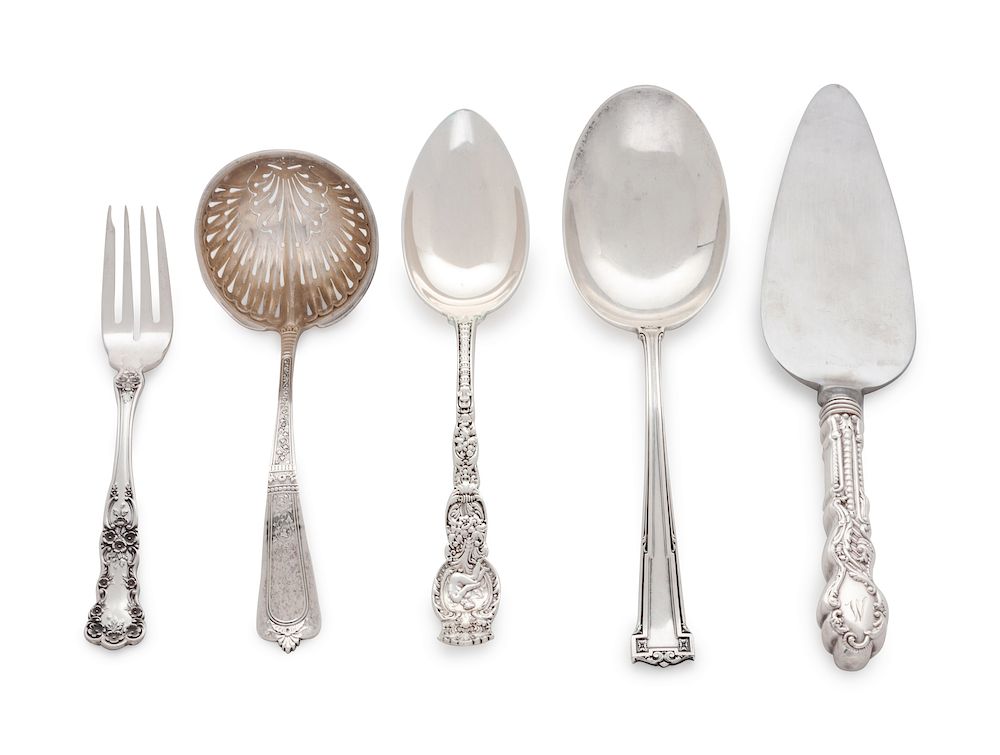 Appraisal: An Assembled Group of Silver Flatware Articles Various Makers mainly