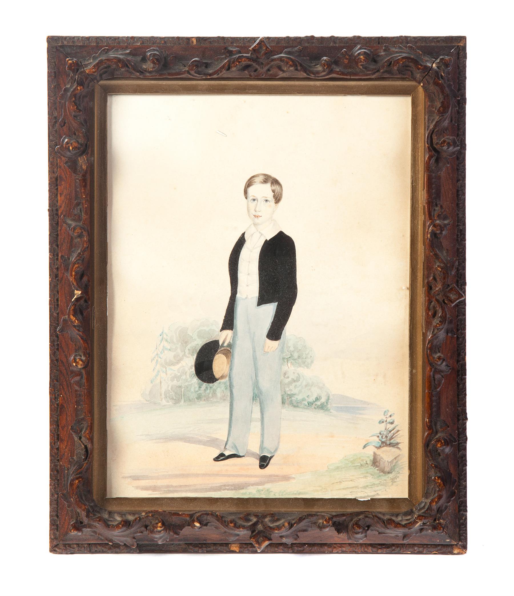 Appraisal: PORTRAIT OF A YOUNG BOY American nd quarter- th century