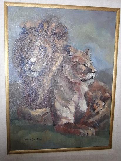 Appraisal: GERALDINE RIFFENBURGH th Century 'Jungle Family - lion lioness and