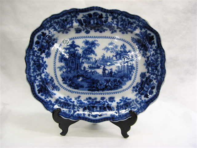 Appraisal: ENGLISH IRONSTONE FLOW BLUE OVAL PLATTER c - in the