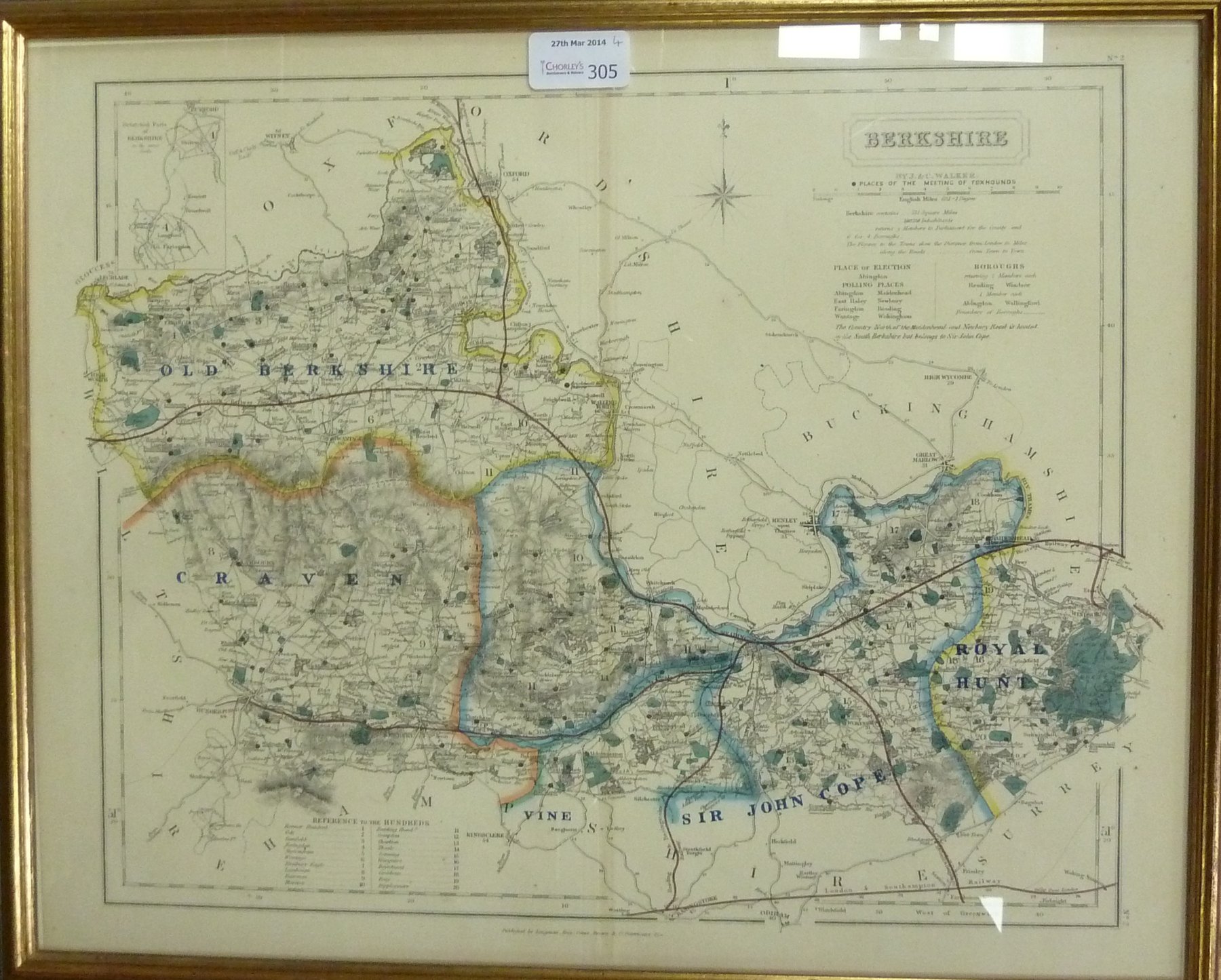 Appraisal: J C Walker County Maps of Berkshire and Leicestershire prints