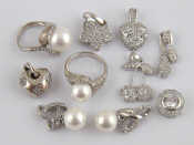 Appraisal: A quantity of white metal tests silver jewellery comprising six