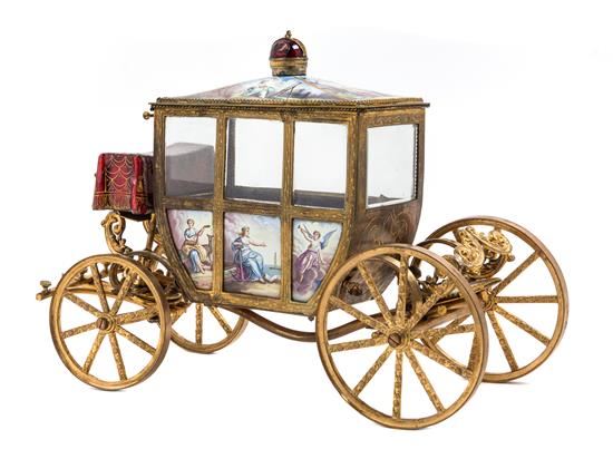 Appraisal: Sale Lot A Viennese Enameled Gilt Metal Musical Model of