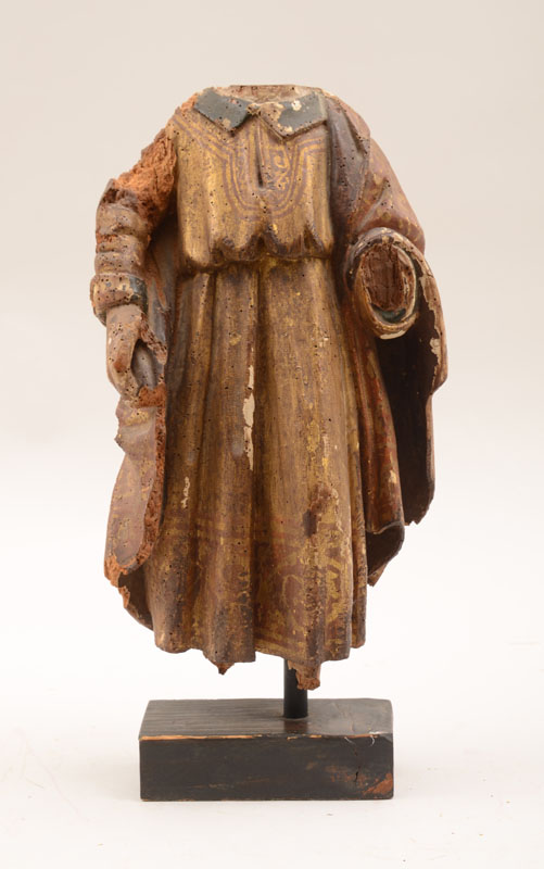 Appraisal: Spanish Colonial Carved Painted and Parcel-Gilt Figure of a Cleric