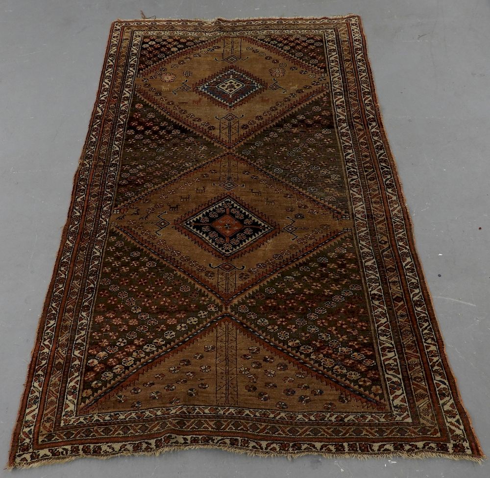 Appraisal: C Antique Kurdish Bidjar Geometric Carpet Rug Kurdistan Circa Offset