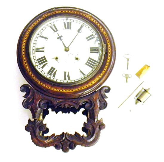 Appraisal: Late th C English time and strike wall clock c