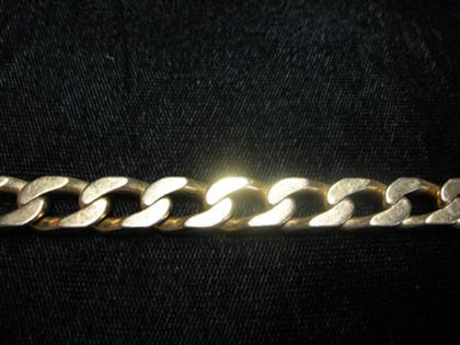 Appraisal: karat yellow gold heavy link bracelet Bracelet features two safety