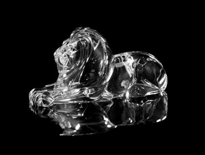 Appraisal: Steuben glass figure of a recumbent lion designed by lloyd