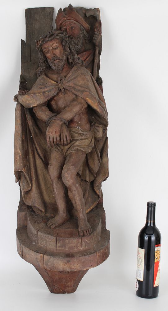 Appraisal: Antique Carved Jesus Figure Ecce Homo Antique Carved Jesus Figure