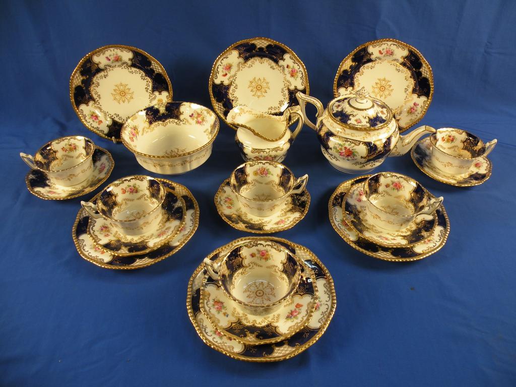 Appraisal: A Coalport Bat Wing tea service each piece printed and