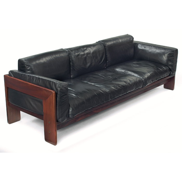 Appraisal: Tobia Scarpa ''Bastiano'' sofa by Knoll Associates original black leather