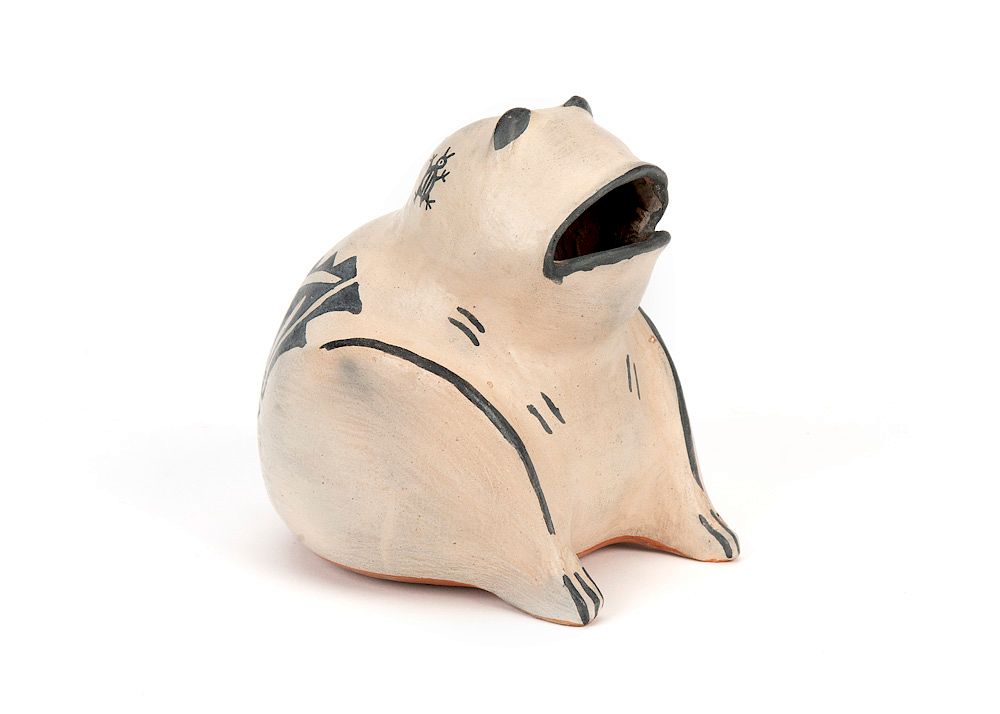 Appraisal: Cochiti Black on White Frog Vessel Cochiti Black on White