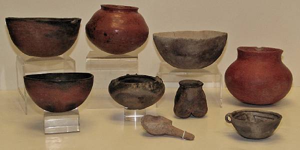 Appraisal: Nine ancient Southwest vessels diameter - in