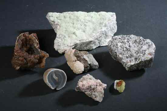 Appraisal: FLOURESCENT MINERAL LOT Including two Prehnite - one from Poona