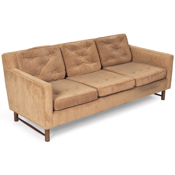 Appraisal: Edward Wormley sofa by Dunbar three-seat form with tufted seat