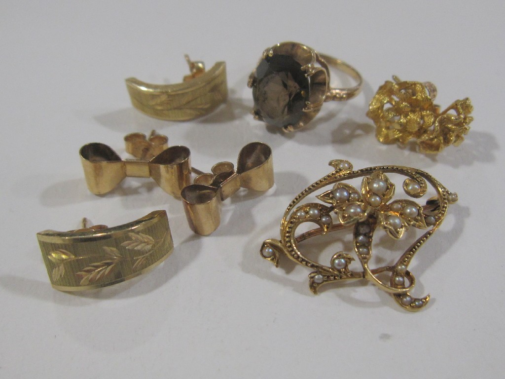 Appraisal: Lot comprising three pairs of ct gold stud earrings ct