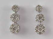 Appraisal: A pair of carat white gold diamond drop earrings designed