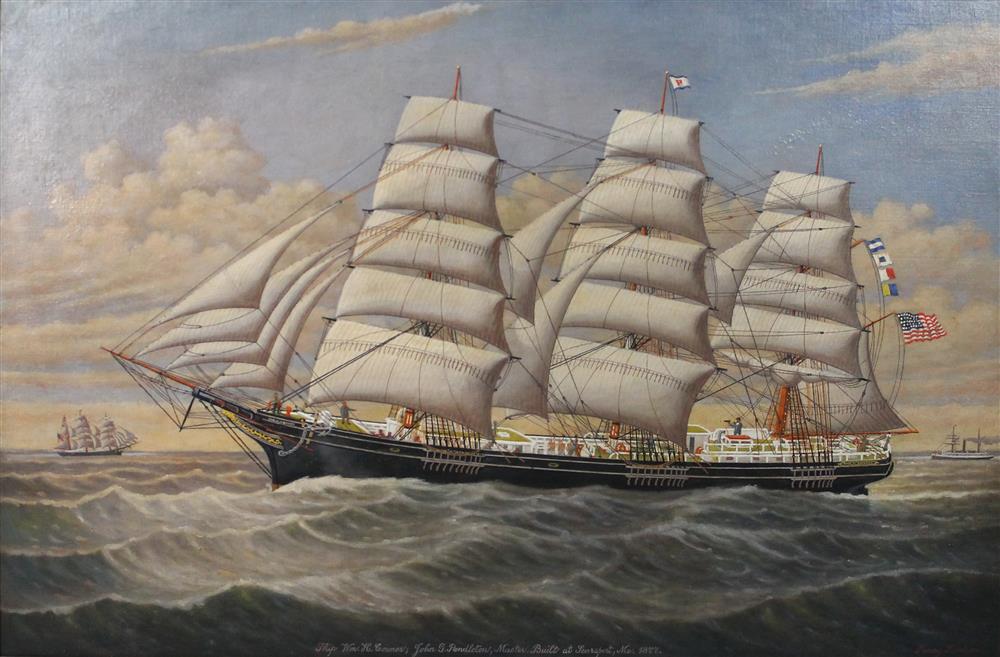 Appraisal: PERCY A SANBORN AMERICAN - WILLIAM H CONNOR SCHOONER Oil