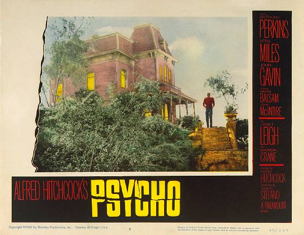 Appraisal: Psycho Paramount lobby card condition A image shows Norman's creepy