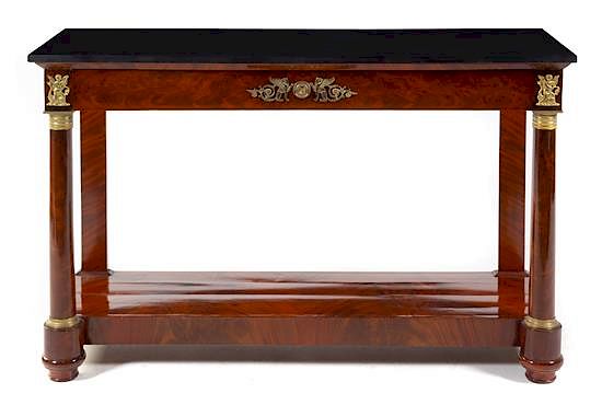 Appraisal: An Empire Mahogany Serving Table Height x width inches An