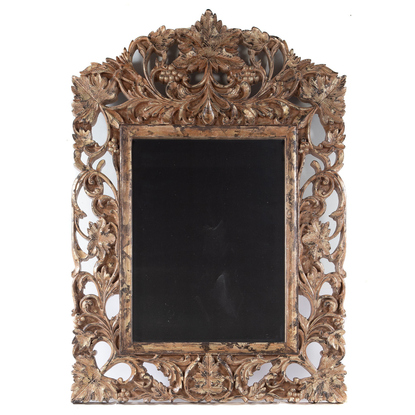 Appraisal: LARGE BEVELED CONTINENTAL CARVED MIRROR Probably Italian with hand applied