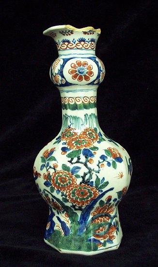 Appraisal: An th Century delftware vase of octagonal pear shape painted