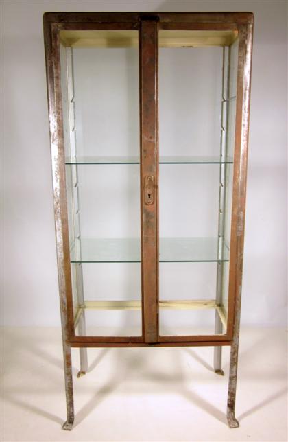 Appraisal: Continental steel and glass vitrine th century