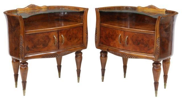 Appraisal: pair Italian mid-century modern bedside cabinets c s- s each